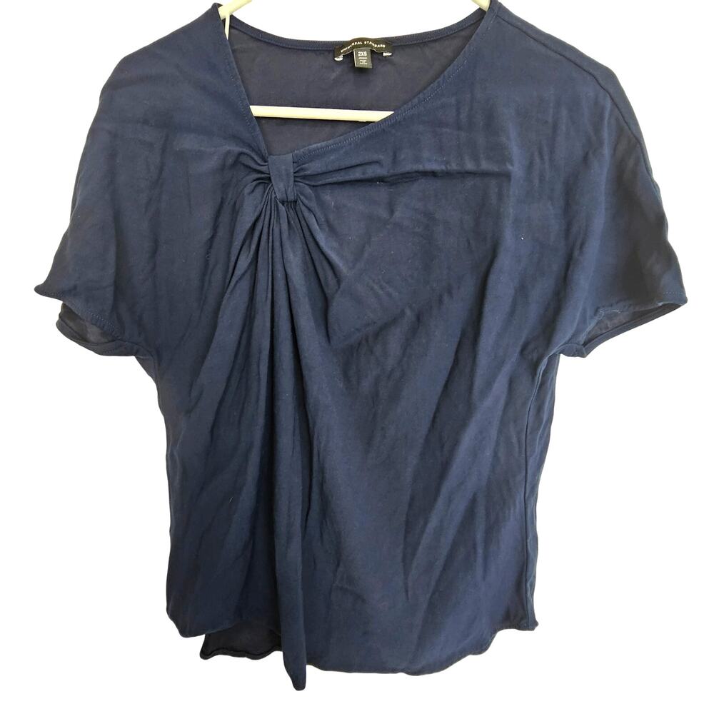 Universal Standard Womens Front Knot Top Size 2XS Classic Minimalist Career Corp